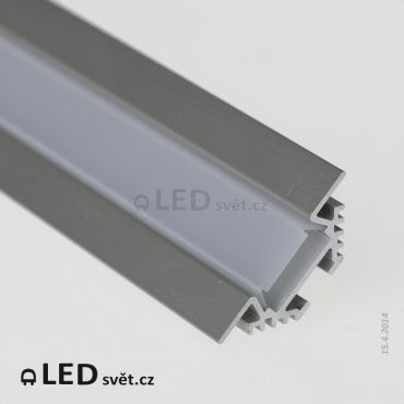 Rohový LED profil PAC-ALU s krytkou HS12 mléčná