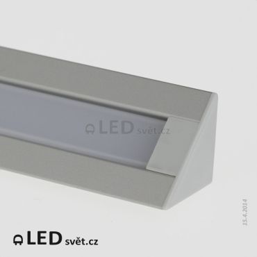 Rohový LED profil PAC-ALU s krytkou HS12 a koncovkou