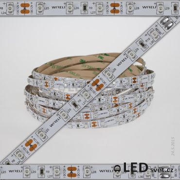 Color LED pásek 3528 60ks 12V 4.8W/m, 470nm - žlutá