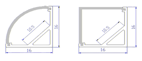 LED alu profil Corner 16