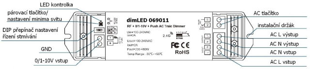 dimLED 069 011 stmívač TRIAK 10V480W popis