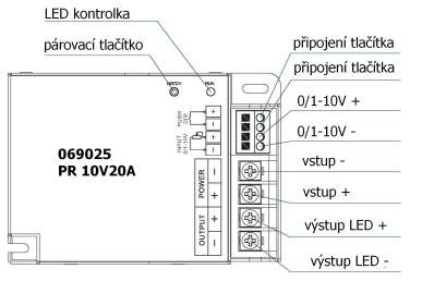 069025 dimLED reciever PR 10V20A 1x20A