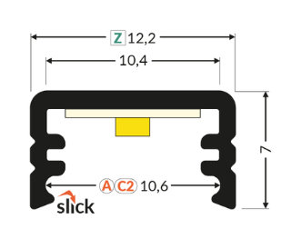 NÁKRES Profil SLIM8 AC2/Z stříbrný elox l 2