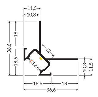 Profil UNI-TILE12 270 C PLUS stříbrný elox. l 3