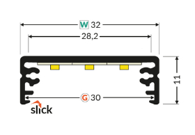 LED profil WIDE24 - rozměry